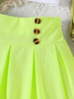 Girls' fashionable 3-piece set with lapel and fluorescent color: camisole + lapel top + short skirt - Image 2